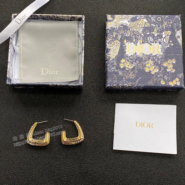 Dior飾品 迪奧經典熱銷款925銀針jadior字母復古金色耳釘耳環  zgd1462